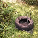 Mesh with tire, seemed good, but they crawled under the tire